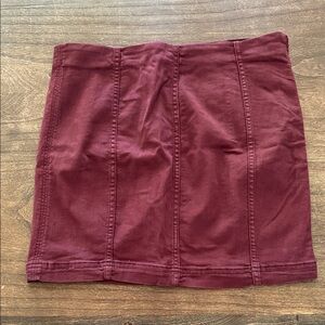 Free People Wine Paneled Mini Skirt